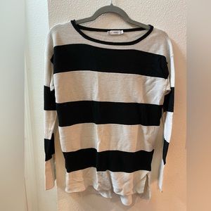 Vince Black and cream rippled stripped sweater